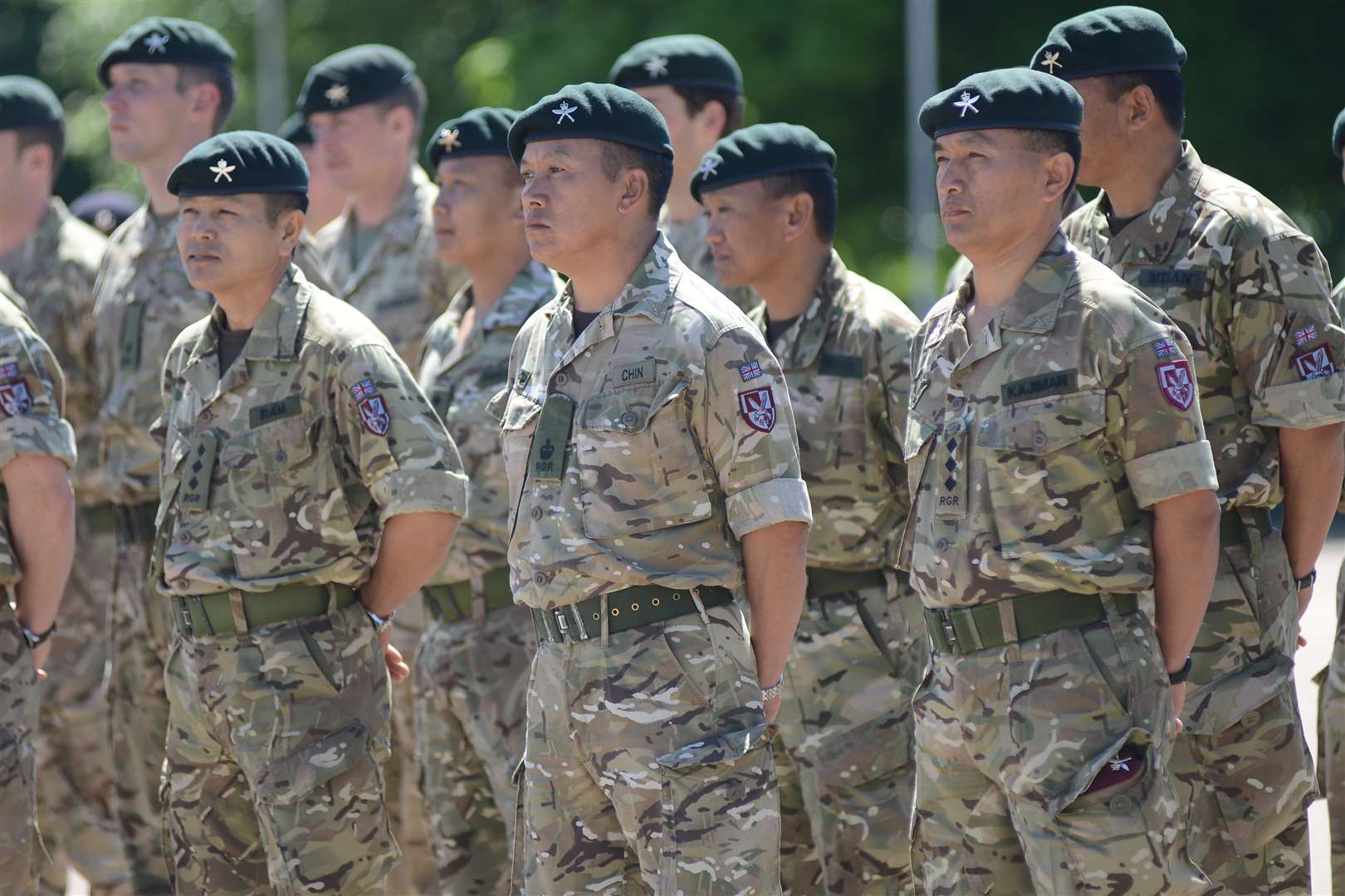 The troops swapped their green berets for maroon ones signifying they are now recognised as airborne troops