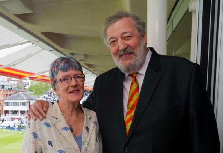 Chevening Amblers chairperson Sheena Recaldin spends day at Lord’s watching England v Ireland with Stephen Fry after being selected as an MCC Community Cricket Hero