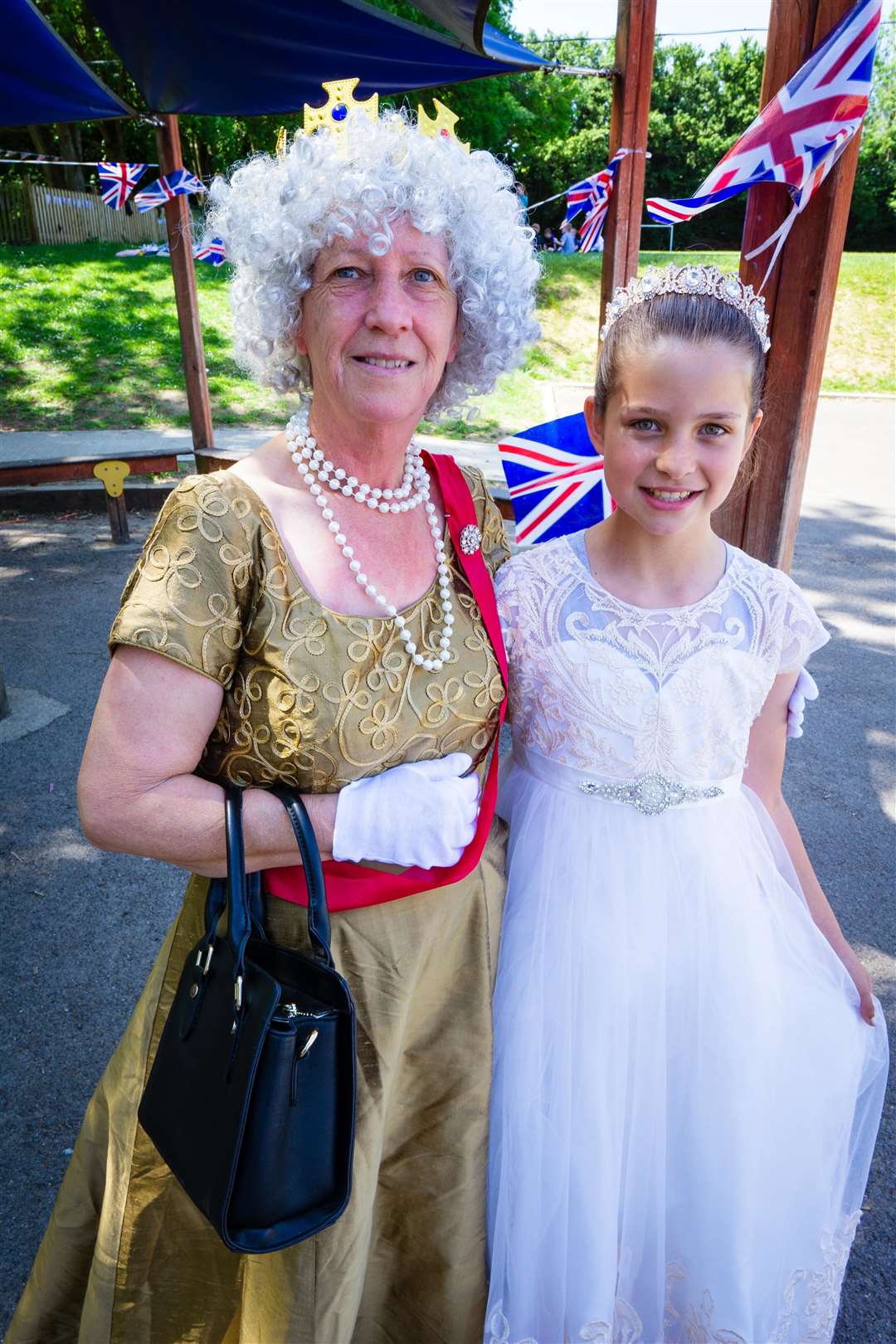 Royalty: Queens Mrs Rose Stallard and Ellsee at Sunny Bank Primary School's Platinum Jubilee street party at Murston