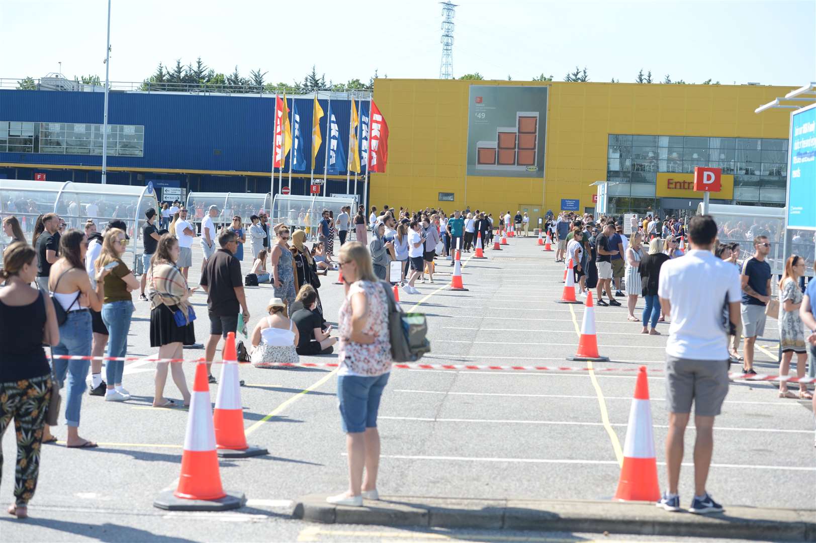 Customers queued two metres apart to get inside Ikea in Lakeside, Essex (Nick Ansell/PA)