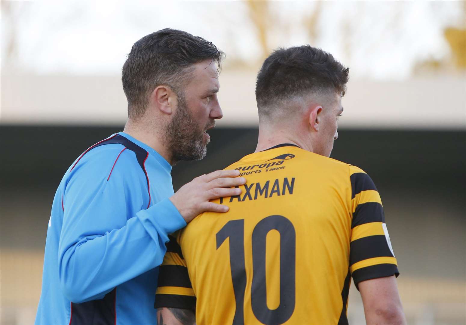 Jack Paxman with former Maidstone boss Jay Saunders Picture: Andy Jones