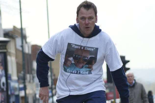 Steve Nash taking part in an earlier marathon to raise vital money for The Stacey Mowle Appeal