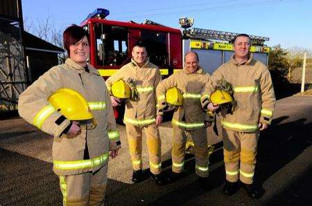 Crew Manager Sally Bliss, and firefighters Gareth Wood, Herbie King and Darren Patrick