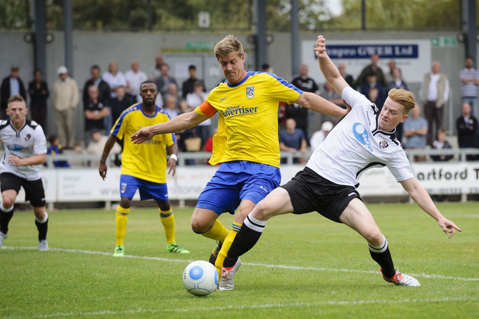 Ben Francis battles for the ball during his time at Dartford Picture: Andy Payton