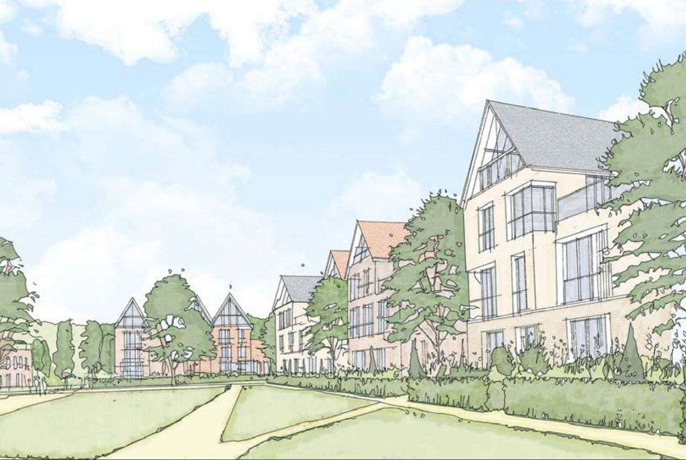 How part of the 665-home Possingham Farm development next to Chilmington Green - rejected by Ashford Borough Council last year - could have looked. Picture: Hodson