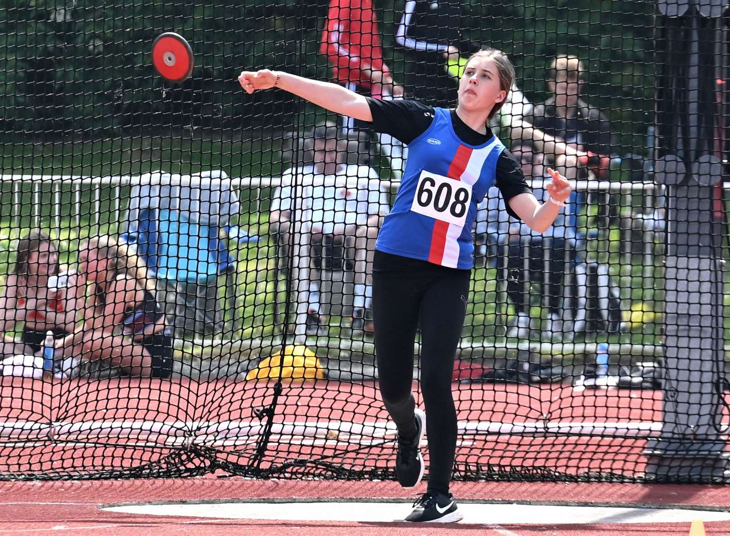 Abigail Smith (Folkestone Running and AC) finished seventh in the Under-15 Girls’ discus. Picture: Simon Hildrew
