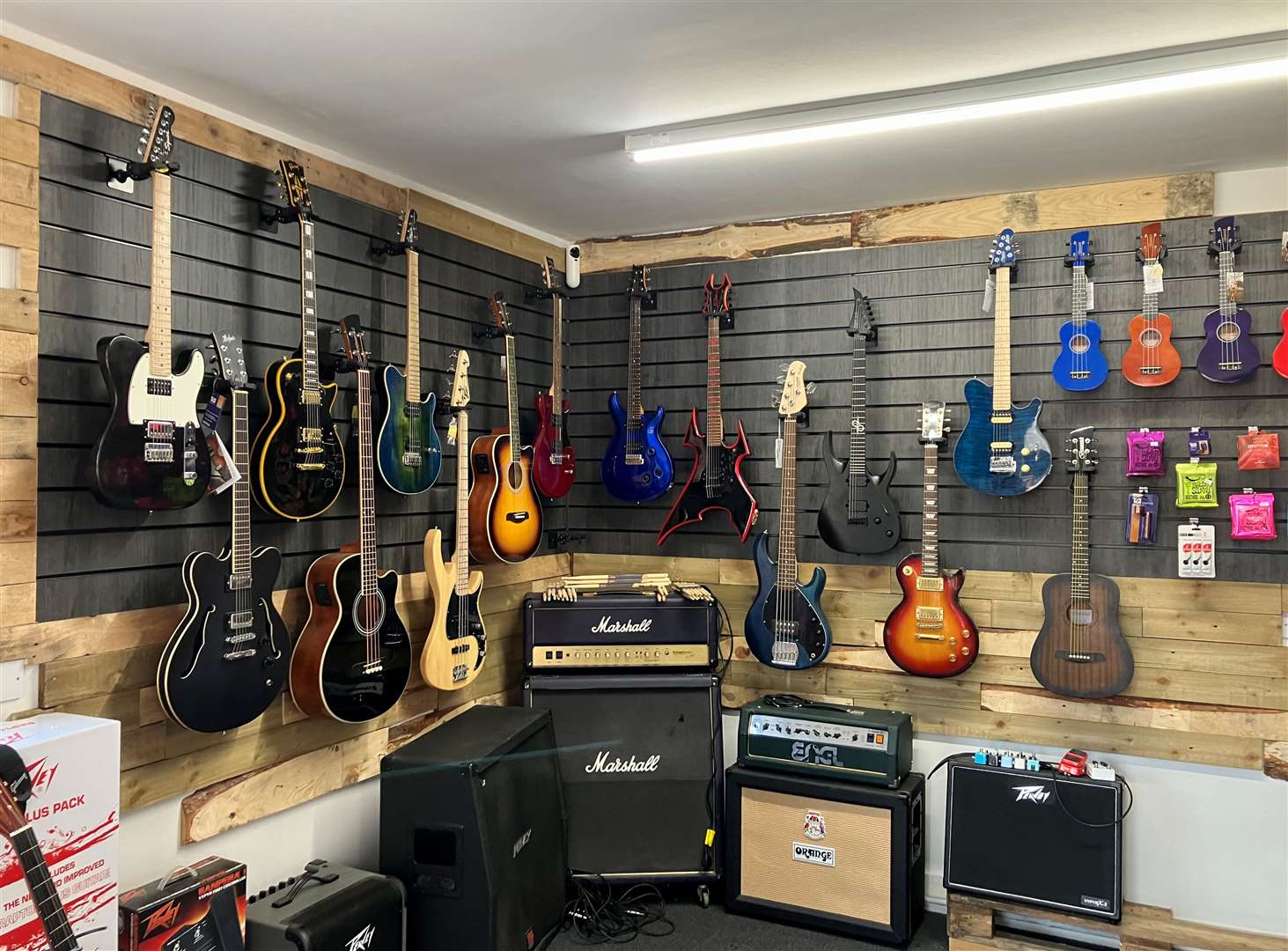 Inside Toothless Guitars, which has opened alongside the Rock Music School in Maidstone