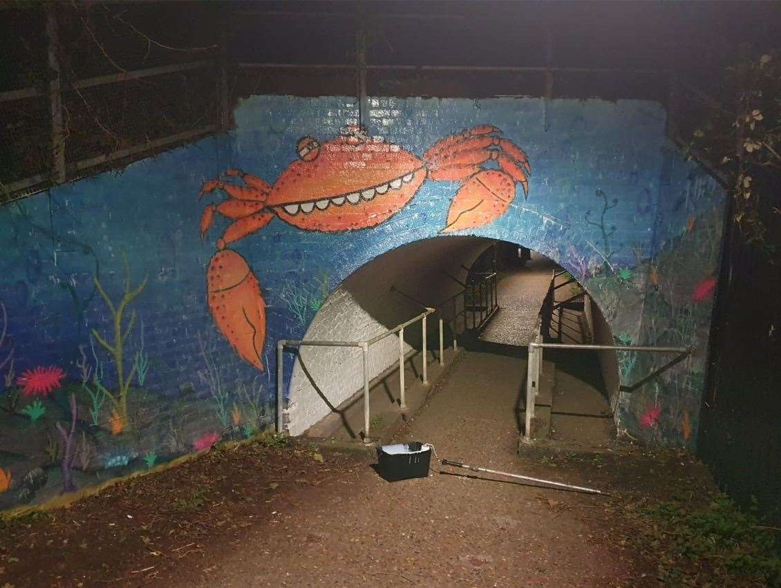 Graffiti at the Stream Walk has been replaced with a mural. Picture: Network Rail