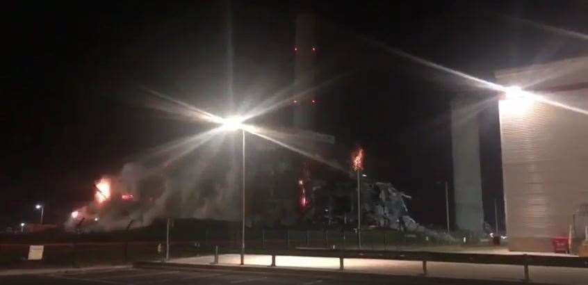 The boiler station at Littlebrook Power Station, in Dartford, was brought down last night. Picture: WeDesignUK