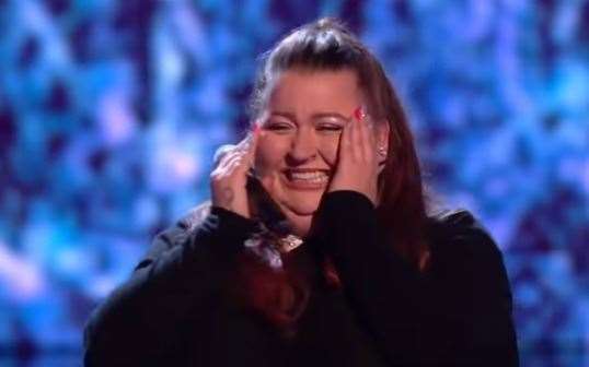 Millie Bowell, who works as delivery driver for a florist in Dartford, cried tears after her blind audition