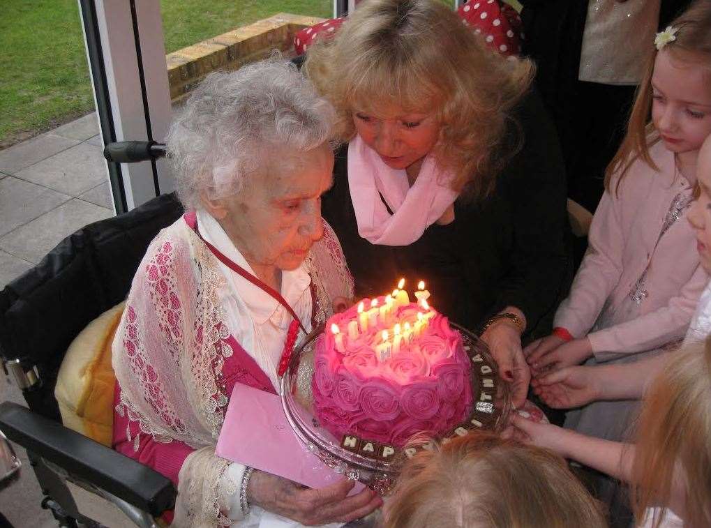 Florence O'Dwyer celebrated her 100th birthday with a family party at The Hollies Residential Home in Gravesend