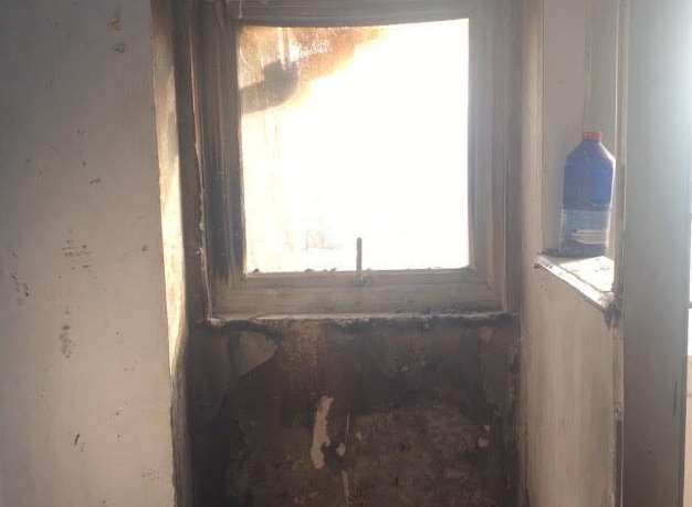 The inside of the property that was affected by a spreading fire