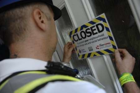 Police close down a suspected "crackhouse" in Maidstone - but a permanent closure order has not yet been made. Picture: Matthew Walker