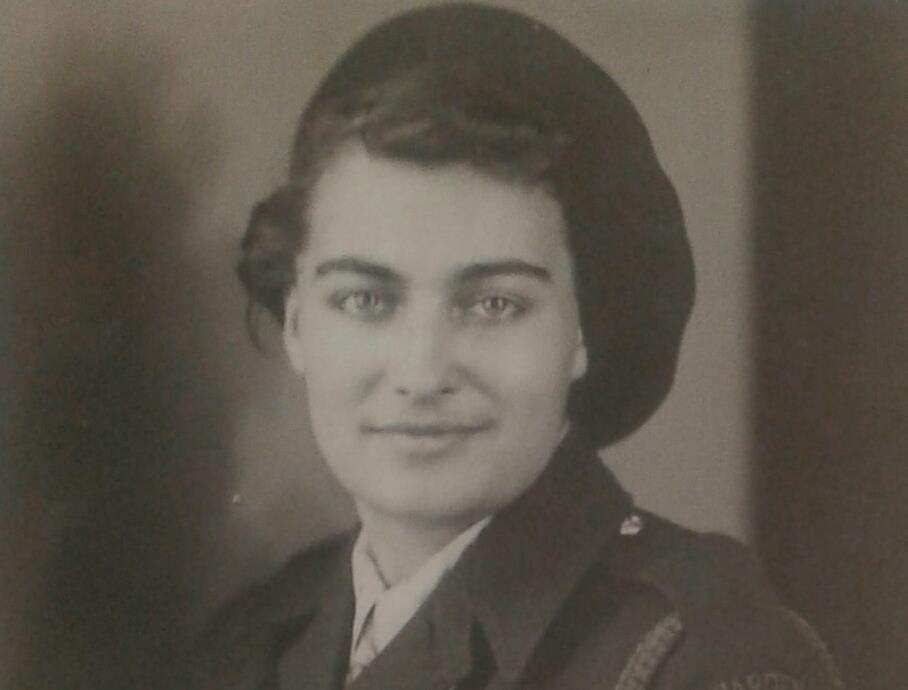 Barbara Baker proudly wearing her uniform at the age of 17.