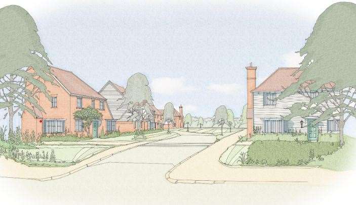 An artist's impression of the planned development at Front Road, Woodchurch.Picture: Cala