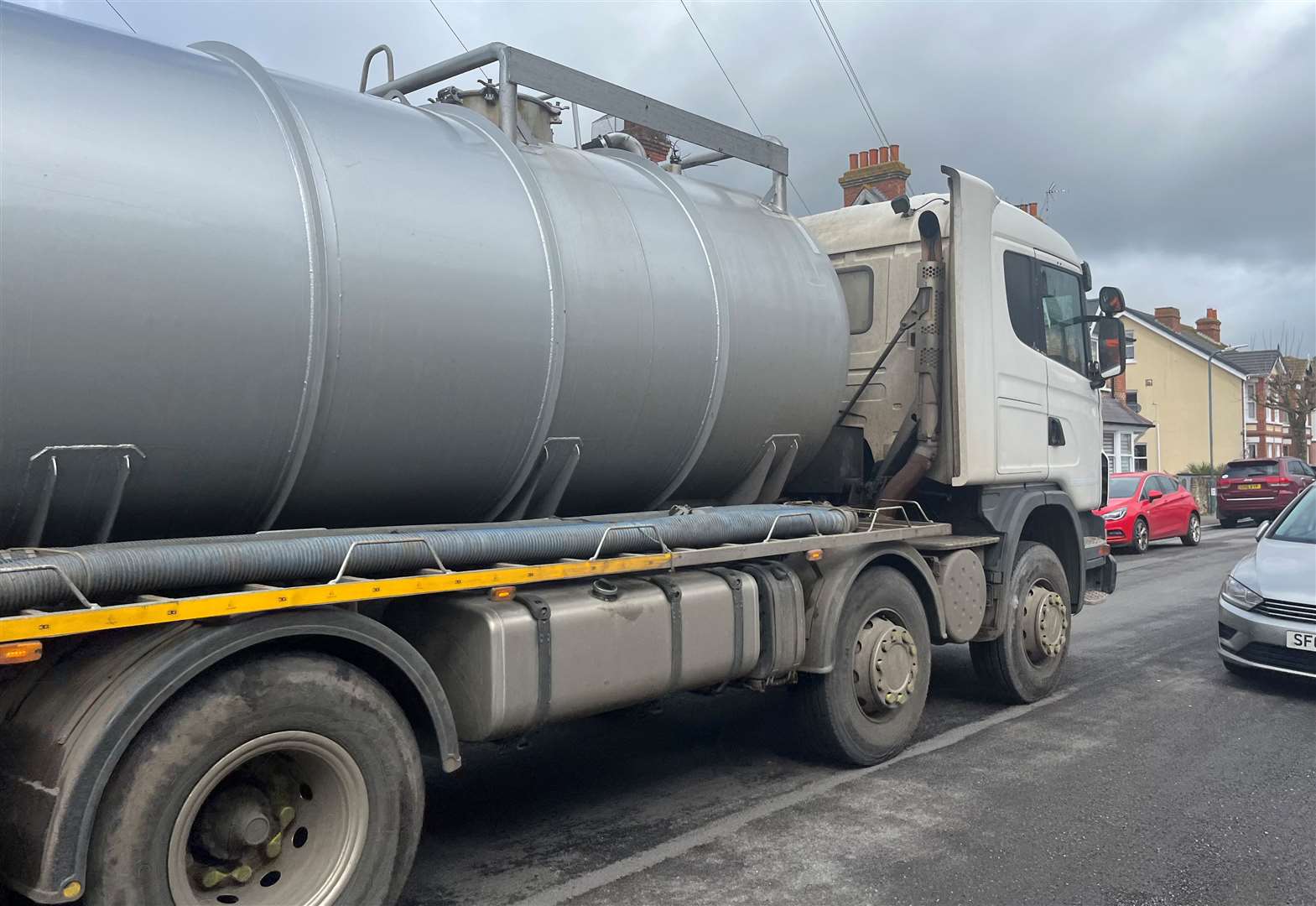 Tankers can be seen using St Leonards Road in Hythe 24 hours a day as they make their way to the Range Road treatment plant