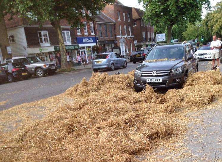 Hay was left strewn across the road. Picture: @TenterdenTown