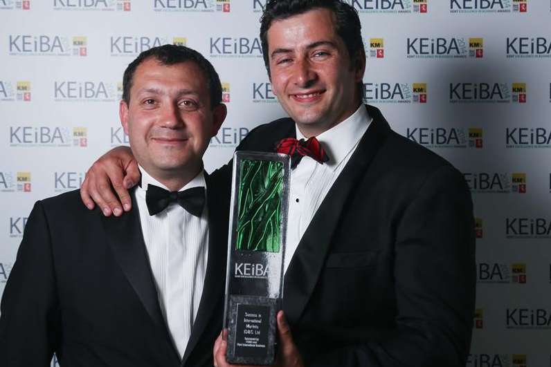 The winners of the Success in International Markets award, Matt Wilkey and Steve Daly of ID&C