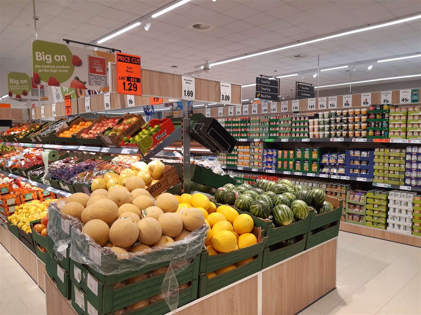 Fresh fruit and vegetables are available to buy