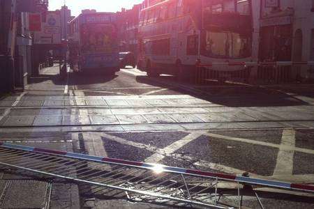 Bus smashed through crossing in Canterbury