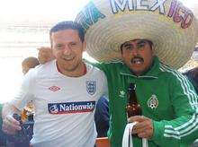 Minster resident Robbie Merriman with a Mexican supporter