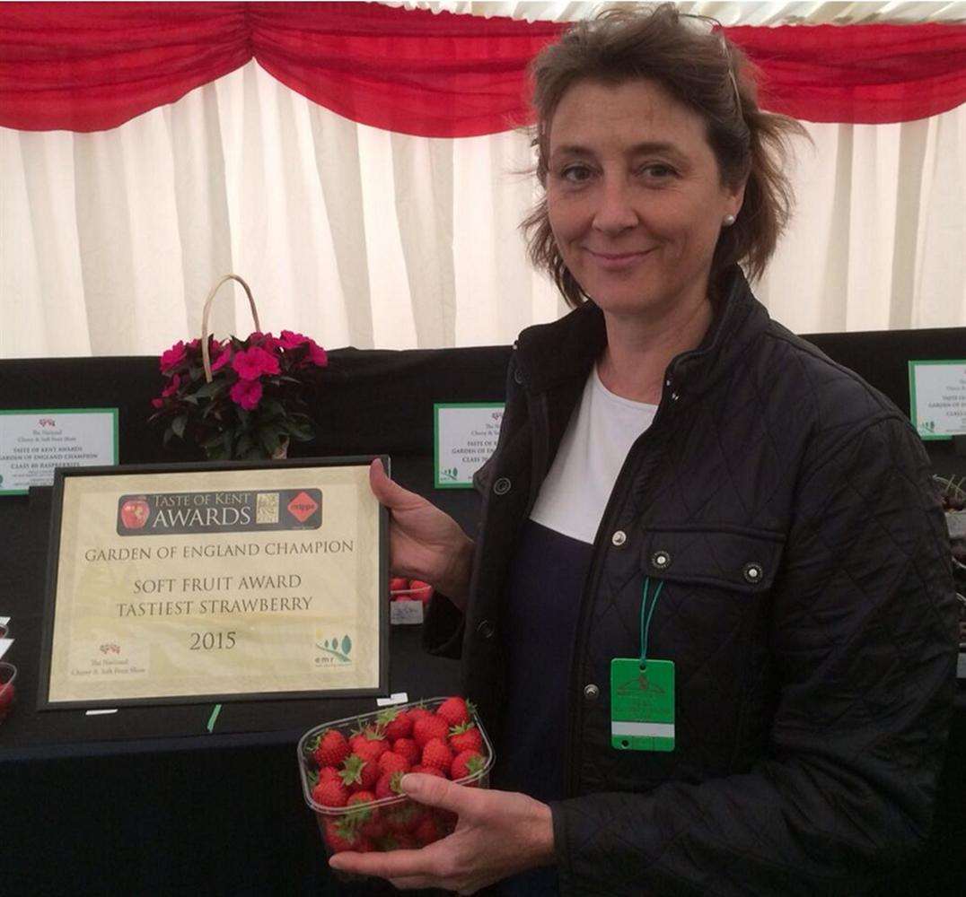 Marion Regan of Hugh Lowe Farms in Maidstone won the strawberries category
