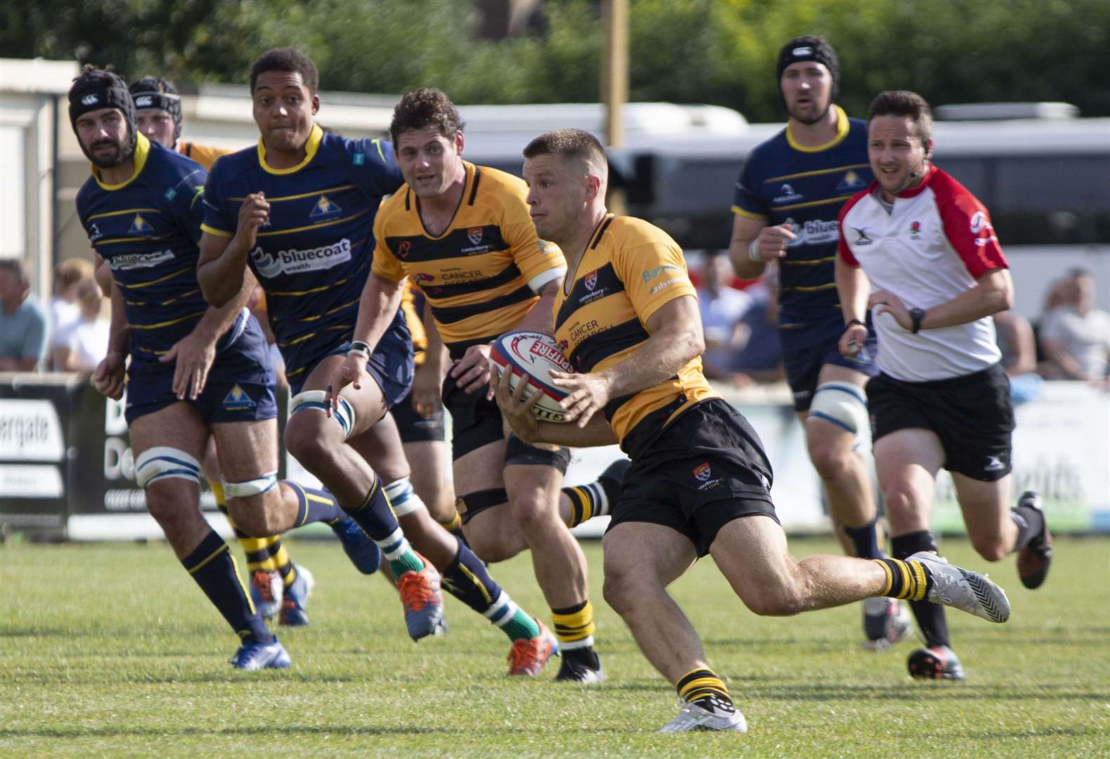 Canterbury's Sam Sterling takes the game to Worthing. Picture: Phillipa Hilton