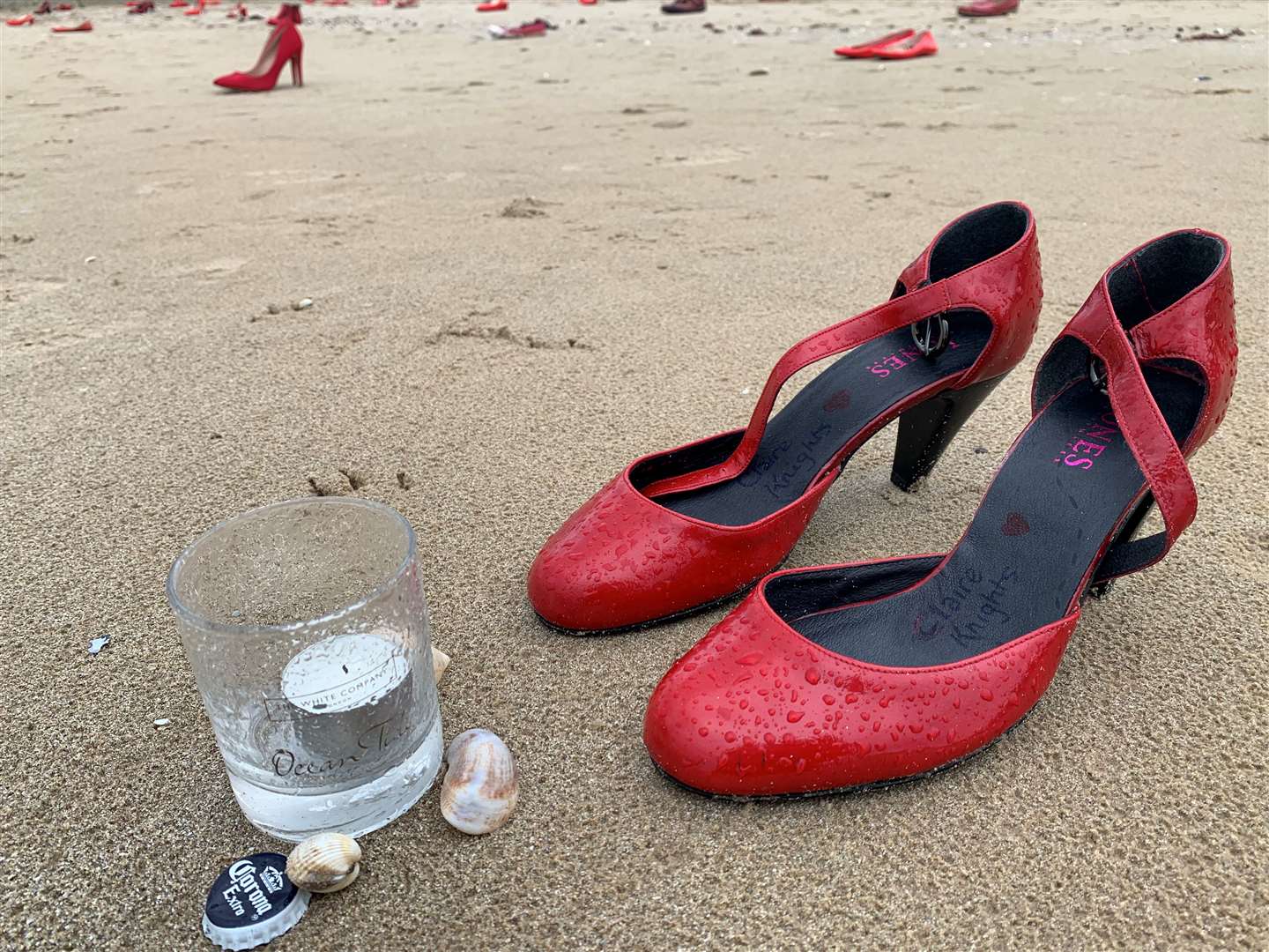A pair of shoes were laid out for Claire Knights in Birchington