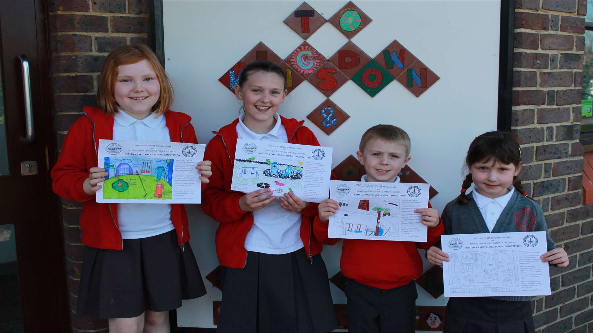 Design a park winners: Wallis Wright, nine, Shannon Cartwright,11, Louis Reading, six, and Maya Maginn, six from Kingsdown & Ringwould Primary School