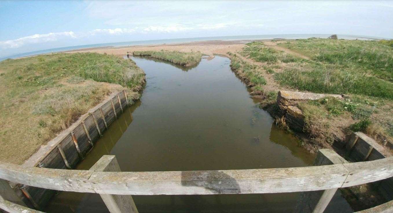 The mouth of Swalecliffe Brook is regularly blocked with shingle. Picture: Canterbury City Council