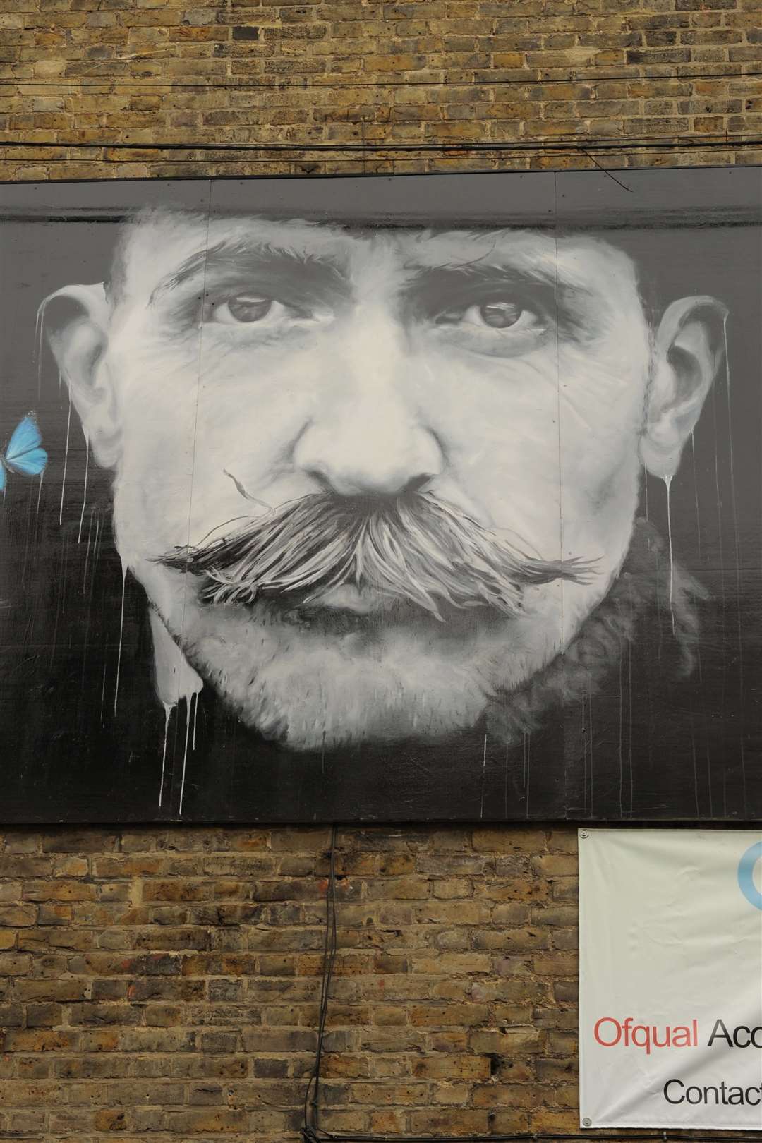 A mural of Billy Childish in Rochester High Street