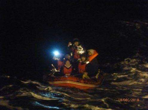 The rescue this morning. Picture: Préfecture maritime de la Manche et de la mer du Nord