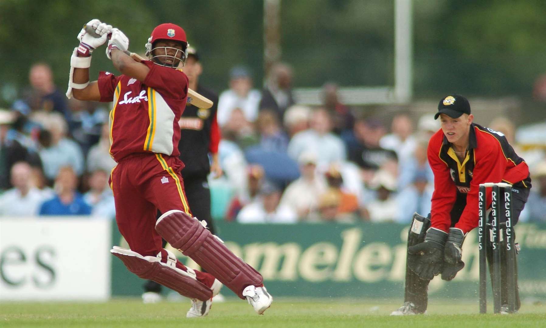 West Indies captain Brian Lara on his way to 68 off just 53 balls against Kent at Beckenham in June 2004. Picture: Ady Kerry
