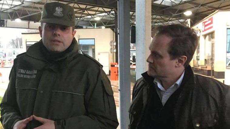 Tonbridge, Edenbridge and Malling MP Tom Tugendhat has visited Poland and praised their border guards. Picture: Tom Tugendhat/Twitter (55830292)