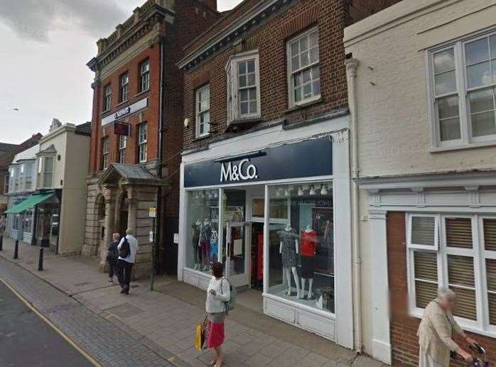 M&Co in Whitstable, where the chain has had a presence for more than 30 years. Picture: Google Street View