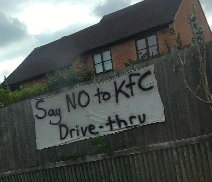 Signs for and against the proposed KFC were seen in Snodland. Credit: Katie Rose