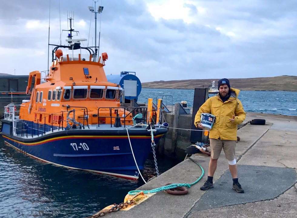 Alex finishes his walk today. Pic: RNLI