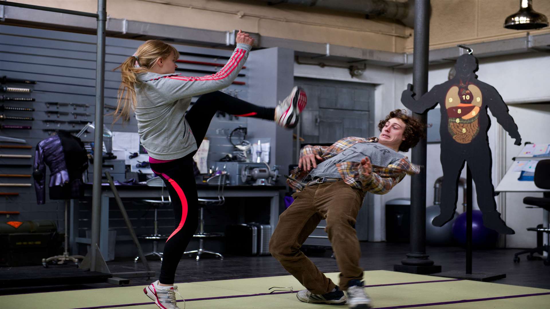 Kick-Ass 2 with Aaron Taylor-Johnson as Dave Lizewski and Chloe Moretz as Mindy Macready. Picture: PA Photo/UPI Media.
