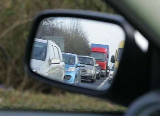 There were delays on the M2 because a wheel fell off a car. Stock picture