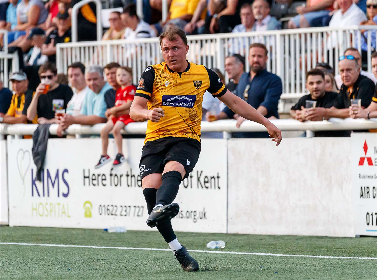 Alex Flisher was back in a Maidstone shirt for Bill Williams' testimonial last month. Picture: Helen Cooper