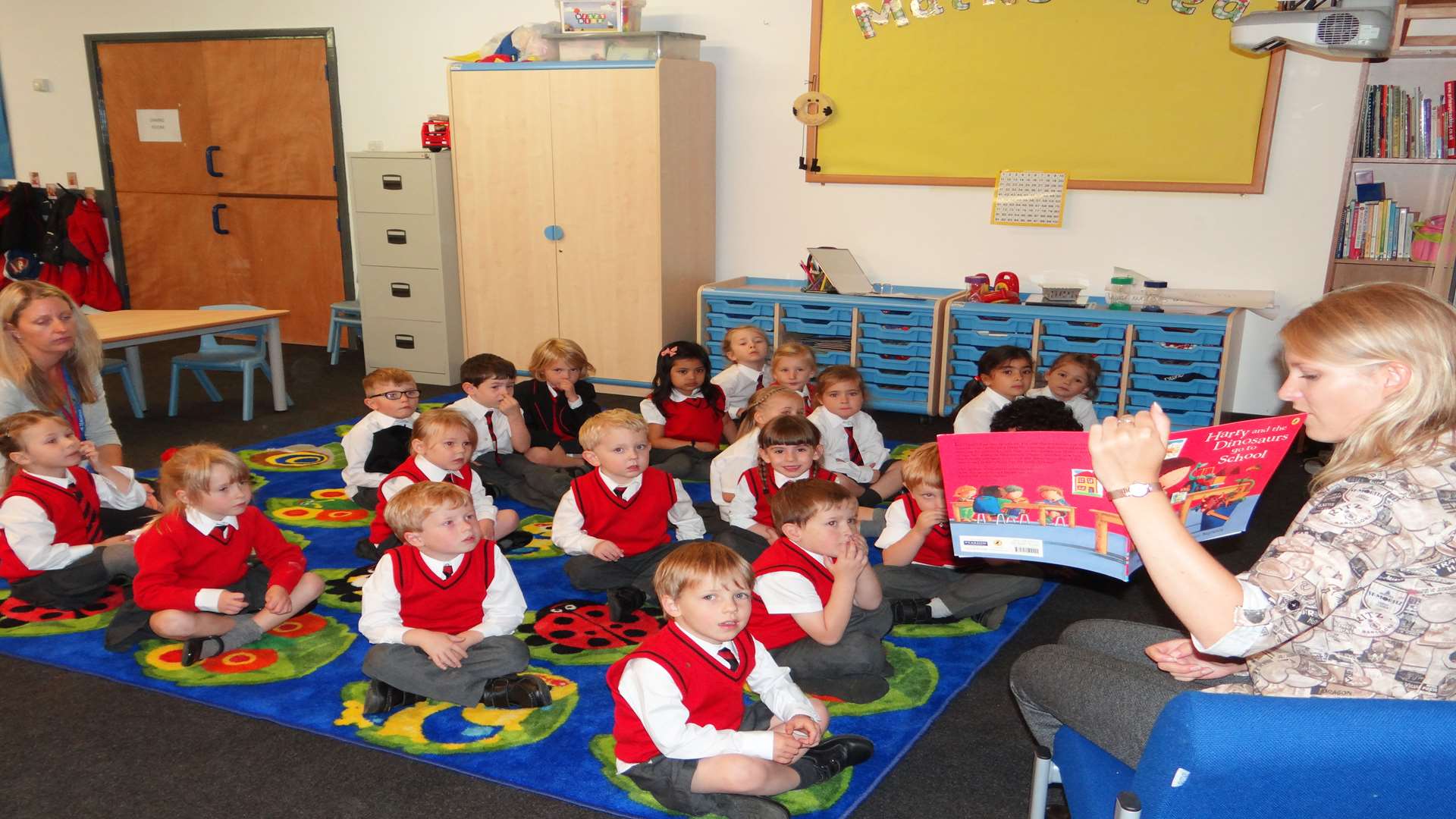 Pupils enjoying the school's first day