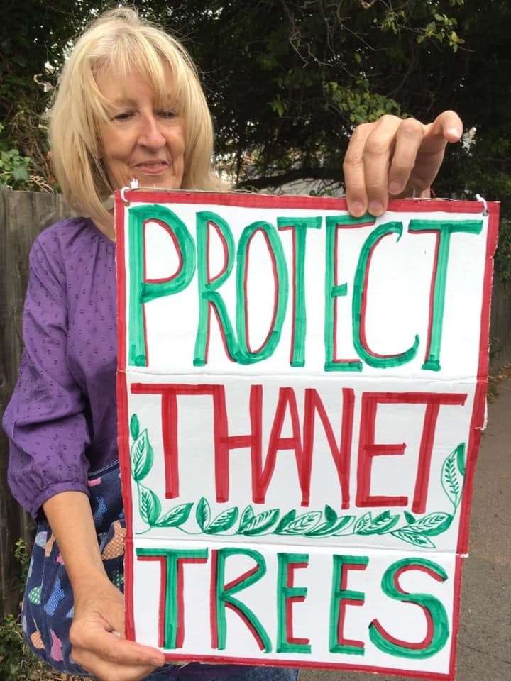 Cllr Candy Gregory (Lab) joins the campaigners. Picture: Thanet Trees (14964244)