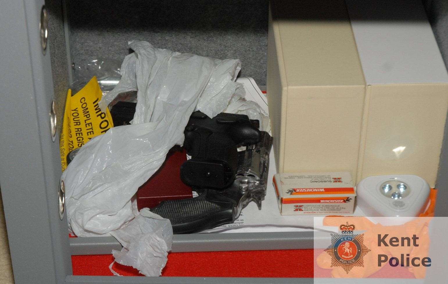 Police found a stash of weapons and ammunition at Philip Bailey's home in Meopham after police tracked a stolen Land Rover to his front door. Pictures: Kent Police