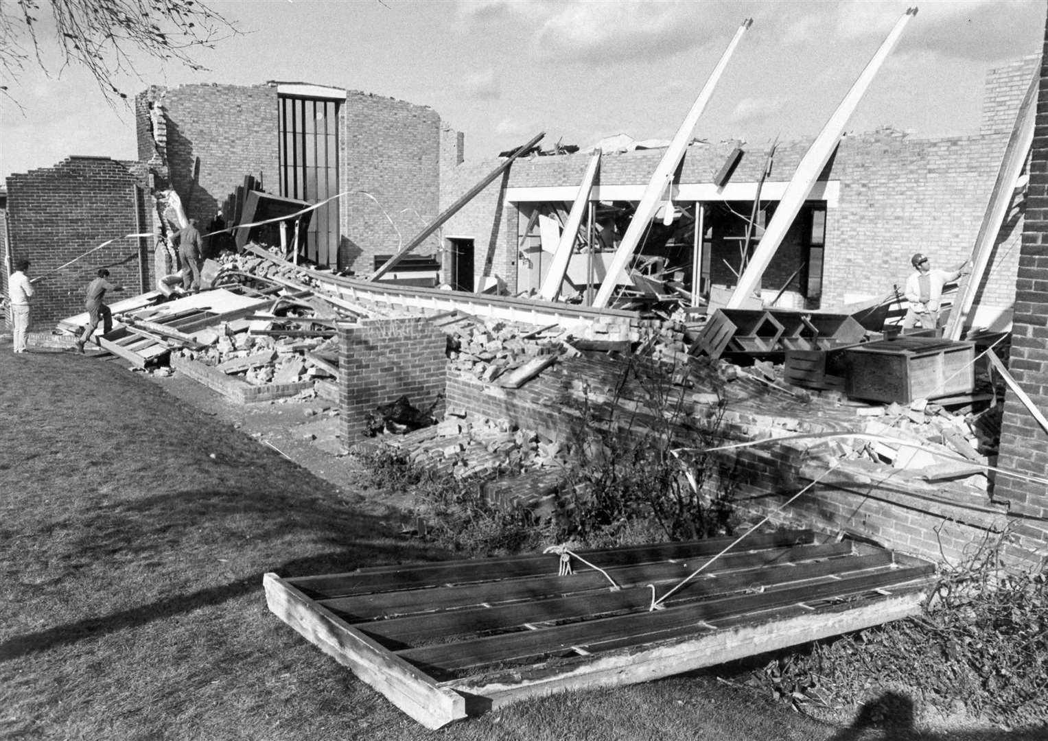 St Justus Church, Rochester, was completely flattened by the Great Storm of 1987