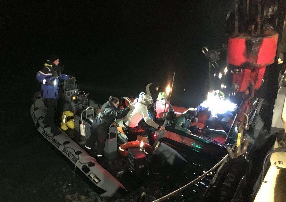 A French rescue of migrants last week. Picture: ©Gendarmeriemaritime