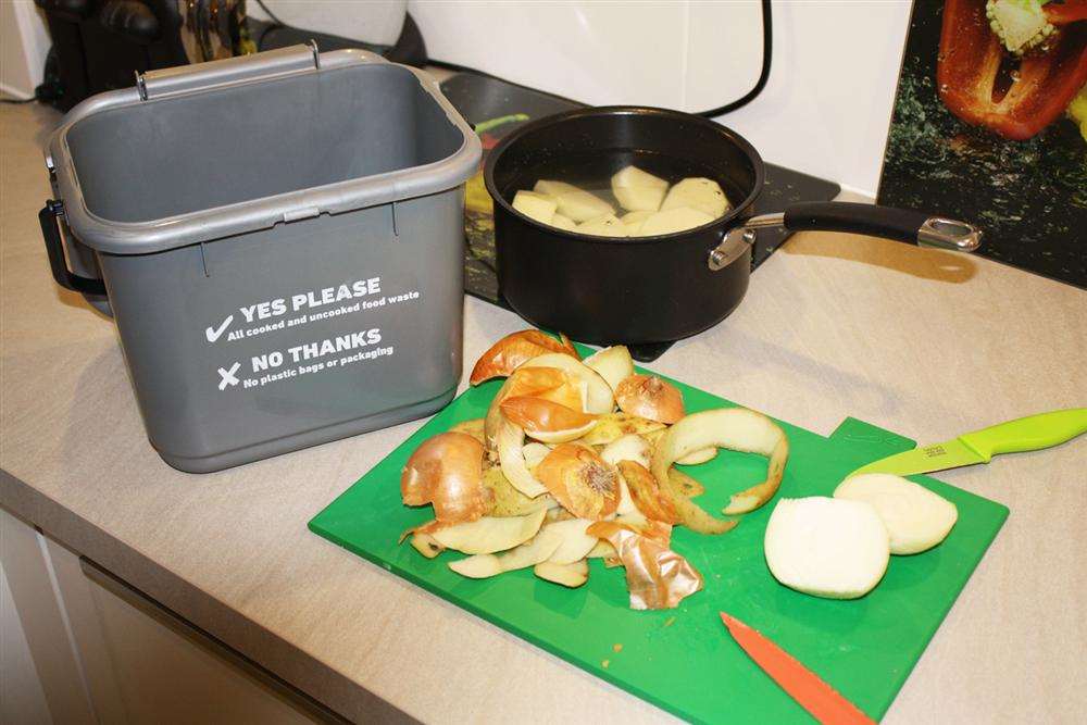 Kitchen caddies for food waste have been delivered to homes