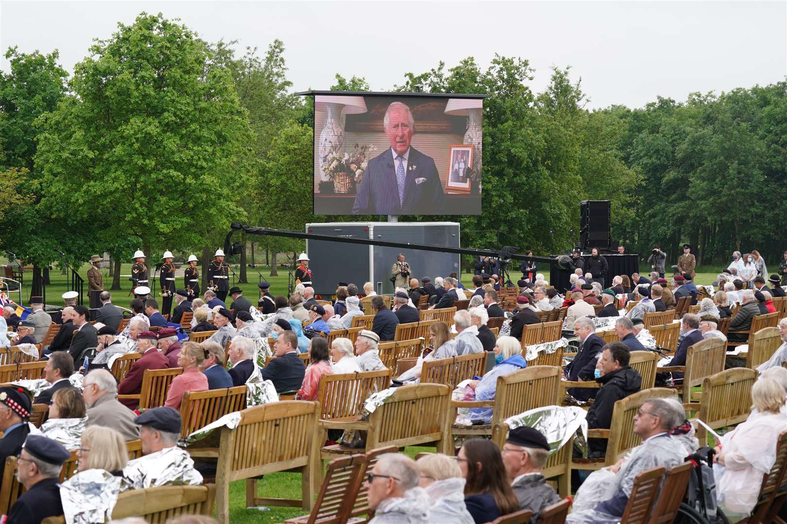 The opening was streamed live on a large screen (Jacob King/PA)