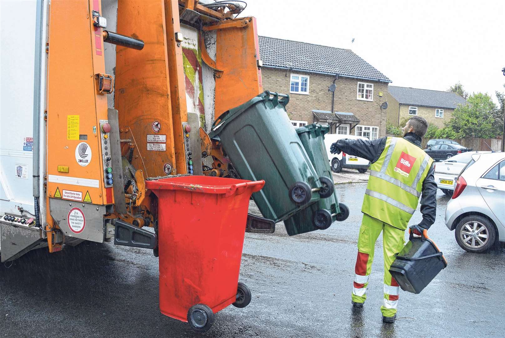 Rubbish collections are delayed. Stock image