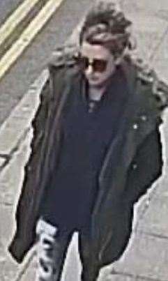 A new CCTV image showing Leah Daley in Tontine Street, Folkestone on May 5. Picture: Kent Police
