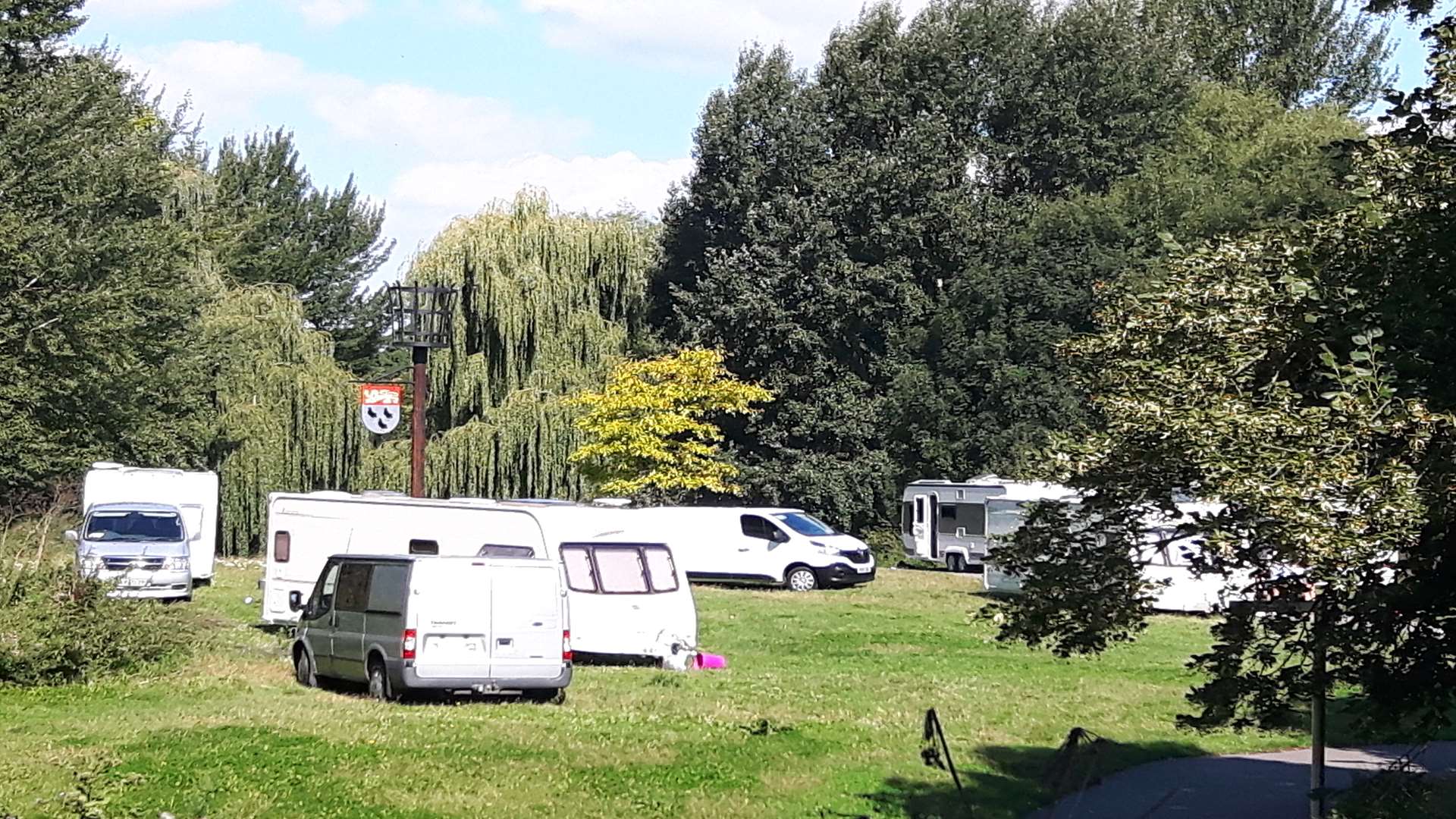 The travellers have set up on Tannery Field off Rheims Way